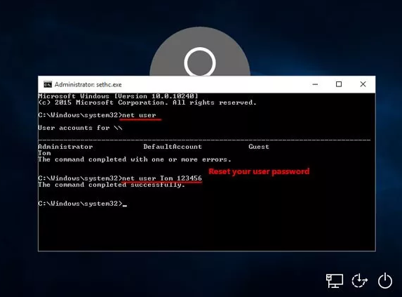 what is the default administrator password for windows 10
